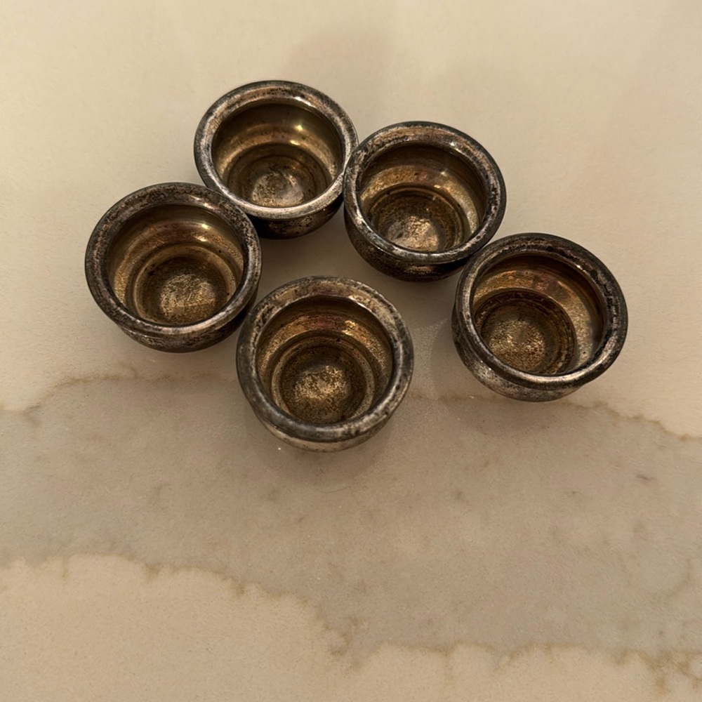 5 piece sterling silver Salt cellars